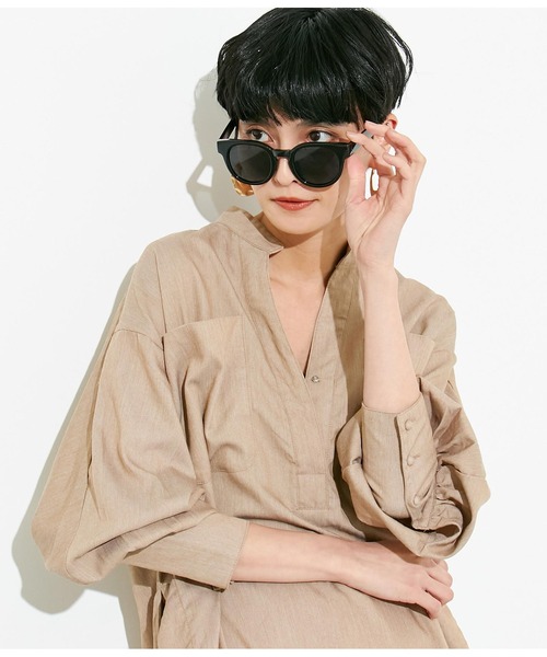 Settimissimo(セッティミッシモ)の「UVカットワイドフレームウェリントンサングラス(サングラス・レディース・グレー/ブラウン/ブラック・FREE)」の13枚目の写真