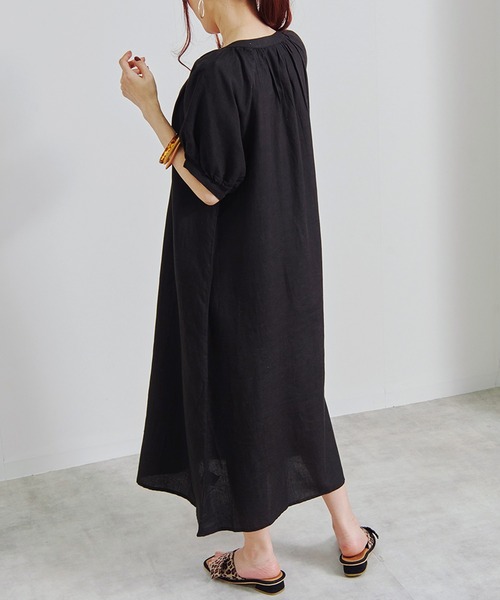 Fizz(フィズ)の「【Fizz/フィズ】 綿麻ミックス ボリューム袖ワンピース(ワンピース・レディース・グレイッシュベージュ/チャコール/ライトカーキ/ベージュ・M)」の22枚目の写真