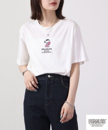 PEANUTS スヌーピー サガラ刺繍 半袖 Tシャツ