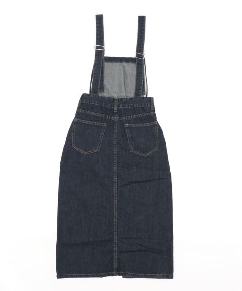 aimoha(アイモハ)の「スリットデニムジャンスカ(サロペット/オーバーオール・レディース・ブルー・SMALL/MEDIUM/X-LARGE/LARGE)」の2枚目の写真