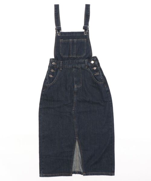 aimoha(アイモハ)の「スリットデニムジャンスカ(サロペット/オーバーオール・レディース・ブルー・SMALL/MEDIUM/X-LARGE/LARGE)」の3枚目の写真