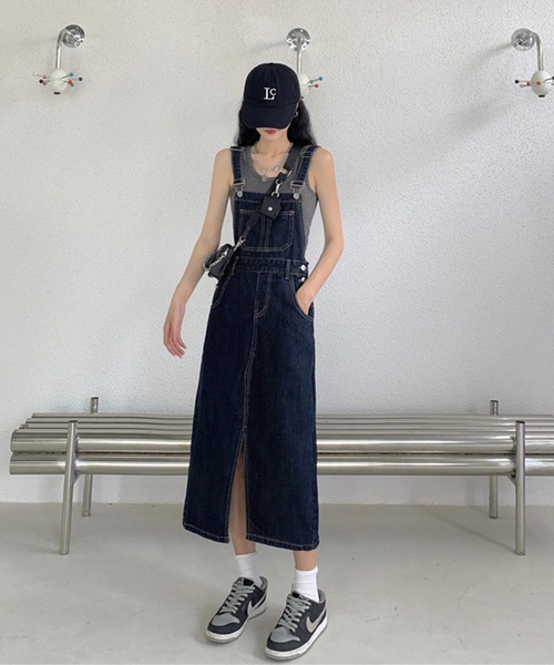 aimoha(アイモハ)の「スリットデニムジャンスカ(サロペット/オーバーオール・レディース・ブルー・SMALL/MEDIUM/X-LARGE/LARGE)」の12枚目の写真