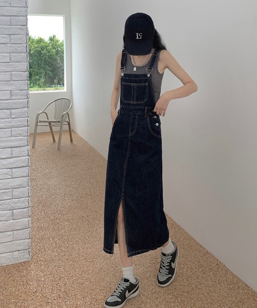aimoha(アイモハ)の「スリットデニムジャンスカ(サロペット/オーバーオール・レディース・ブルー・SMALL/MEDIUM/X-LARGE/LARGE)」の17枚目の写真