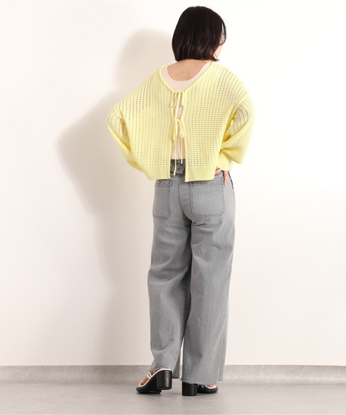 cepo(セポ)の「ミックスカラーボレロカーディガン(カーディガン/ボレロ・レディース・ブラック/ベージュ/イエロー/オレンジ・M)」の9枚目の写真