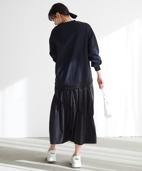 for/c(フォーシー)の「裏毛ドッキングワンピース【サスティナブル】(ワンピース・レディース・ブラック/チャコール・LL/S/M/L)」の6枚目の写真