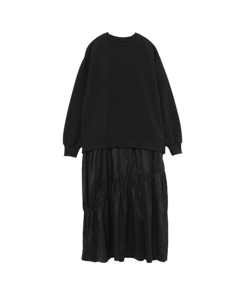 for/c(フォーシー)の「裏毛ドッキングワンピース【サスティナブル】(ワンピース・レディース・ブラック/チャコール・LL/S/M/L)」の16枚目の写真