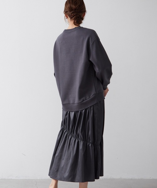 for/c(フォーシー)の「裏毛ドッキングワンピース【サスティナブル】(ワンピース・レディース・ブラック/チャコール・LL/S/M/L)」の10枚目の写真