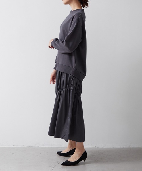 for/c(フォーシー)の「裏毛ドッキングワンピース【サスティナブル】(ワンピース・レディース・ブラック/チャコール・LL/S/M/L)」の14枚目の写真