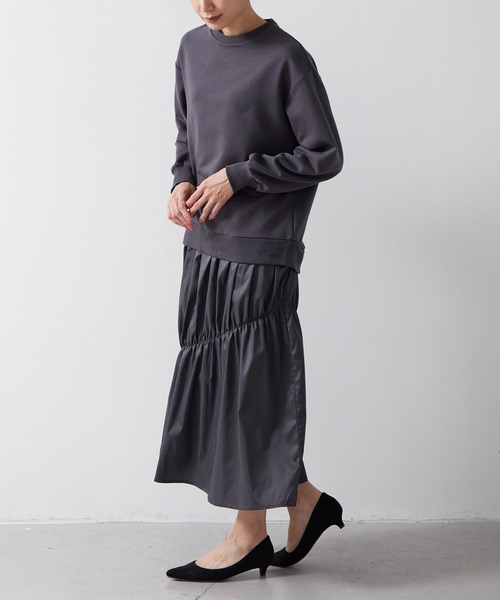 for/c(フォーシー)の「裏毛ドッキングワンピース【サスティナブル】(ワンピース・レディース・ブラック/チャコール・LL/S/M/L)」の15枚目の写真