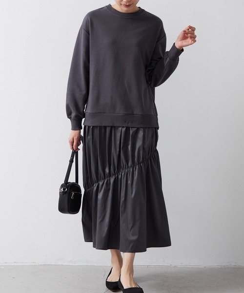 for/c(フォーシー)の「裏毛ドッキングワンピース【サスティナブル】(ワンピース・レディース・ブラック/チャコール・LL/S/M/L)」の20枚目の写真