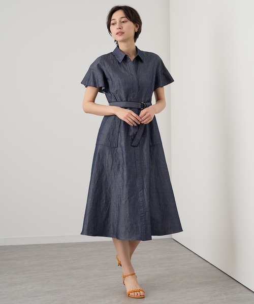 ANAYI（アナイ）の「ライトデニムシャツフレアワンピース（ワンピース・レディース・ネイビー・38/36/34）」の10枚目の写真