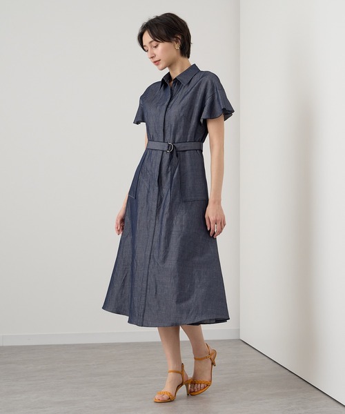 ANAYI（アナイ）の「ライトデニムシャツフレアワンピース（ワンピース・レディース・ネイビー・38/36/34）」の9枚目の写真