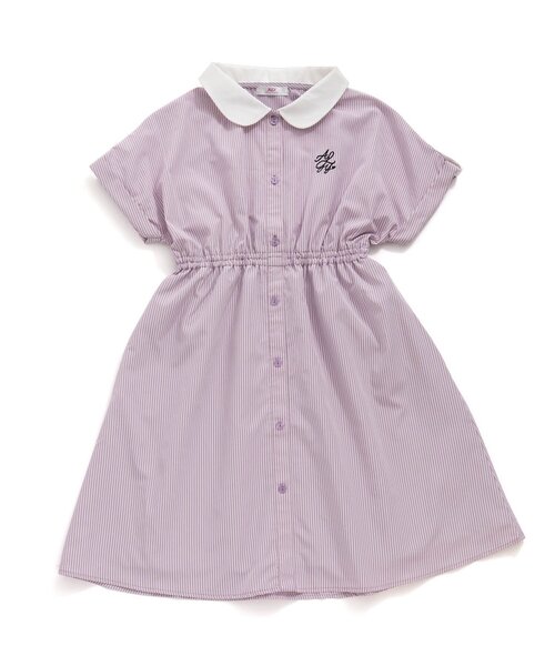 algy（アルジー）の「ストライプシャーリングシャツワンピ（ワンピース・キッズ・ラベンダー/ベージュ/サックスブルー・XX-SMALL/X-SMALL/MEDIUM/SMALL）」の3枚目の写真