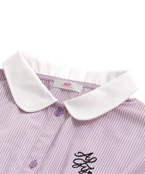 algy（アルジー）の「ストライプシャーリングシャツワンピ（ワンピース・キッズ・ラベンダー/ベージュ/サックスブルー・XX-SMALL/X-SMALL/MEDIUM/SMALL）」の12枚目の写真