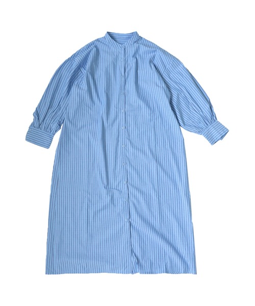 antiqua(アンティカ)の「綿混素材ストライプ柄シャツワンピース(シャツワンピース・レディース・グリーン系その他/ブルー系その他/オレンジ系その他/ネイビー・FREE)」の22枚目の写真