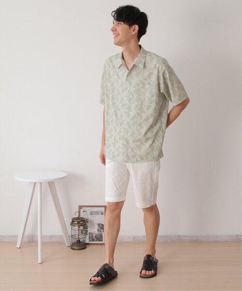 ikka(イッカ)の「幾何学プリントシャツ(シャツ/ブラウス・メンズ・ネイビー/ベージュ・S/M/L/XL)」の17枚目の写真