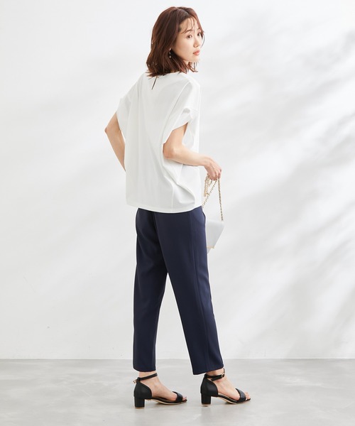 ROPE' PICNIC（ロペピクニック）の「洗える/ゴールドパーツバンザイスリーブカットソー（Tシャツ/カットソー・レディース・ホワイト/ブラック/ベージュ/サックスブルー/ライトグリーン・38）」の20枚目の写真