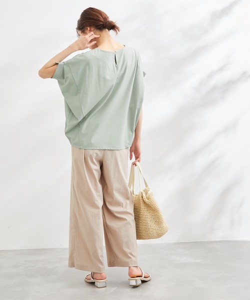 ROPE' PICNIC（ロペピクニック）の「洗える/ゴールドパーツバンザイスリーブカットソー（Tシャツ/カットソー・レディース・ホワイト/ブラック/ベージュ/サックスブルー/ライトグリーン・38）」の12枚目の写真