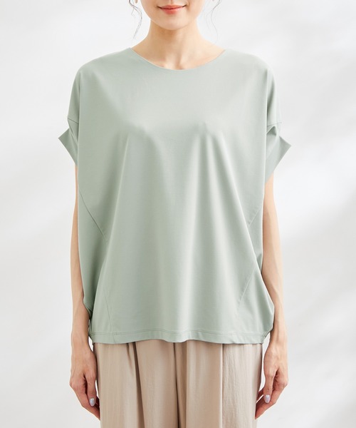 ROPE' PICNIC（ロペピクニック）の「洗える/ゴールドパーツバンザイスリーブカットソー（Tシャツ/カットソー・レディース・ホワイト/ブラック/ベージュ/サックスブルー/ライトグリーン・38）」の22枚目の写真