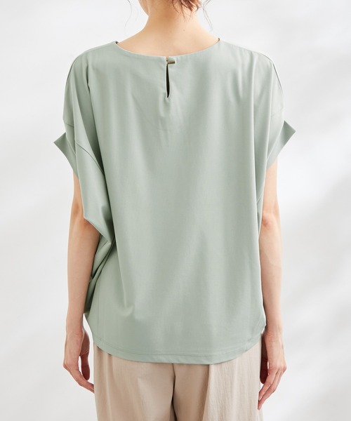 ROPE' PICNIC（ロペピクニック）の「洗える/ゴールドパーツバンザイスリーブカットソー（Tシャツ/カットソー・レディース・ホワイト/ブラック/ベージュ/サックスブルー/ライトグリーン・38）」の18枚目の写真