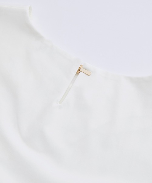 ROPE' PICNIC（ロペピクニック）の「洗える/ゴールドパーツバンザイスリーブカットソー（Tシャツ/カットソー・レディース・ホワイト/ブラック/ベージュ/サックスブルー/ライトグリーン・38）」の14枚目の写真