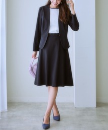 セール】【洗える】リネンライク ストレッチロング丈ノーカラー