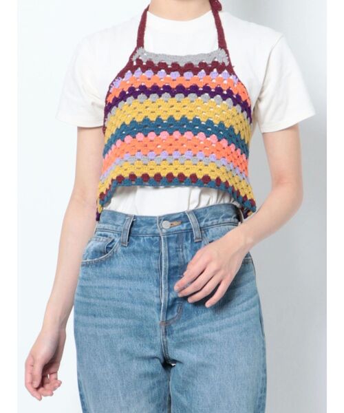 jouetie（ジュエティ）の「クロシェホルターネックニット【セットアップ対応】（ニット/セーター・レディース・ブラック/イエロー・MEDIUM）」の22枚目の写真