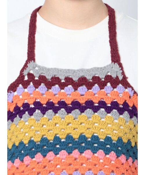 jouetie（ジュエティ）の「クロシェホルターネックニット【セットアップ対応】（ニット/セーター・レディース・ブラック/イエロー・MEDIUM）」の9枚目の写真