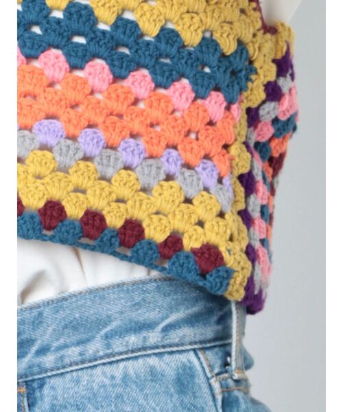 jouetie（ジュエティ）の「クロシェホルターネックニット【セットアップ対応】（ニット/セーター・レディース・ブラック/イエロー・MEDIUM）」の20枚目の写真