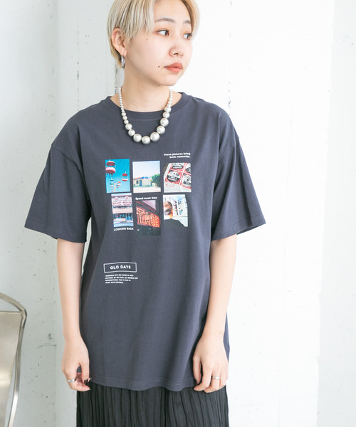 KBF(ケイビーエフ)の「フォトプリントTシャツ(Tシャツ/カットソー・レディース・ネイビー/ホワイト/オフホワイト・ONE)」の3枚目の写真