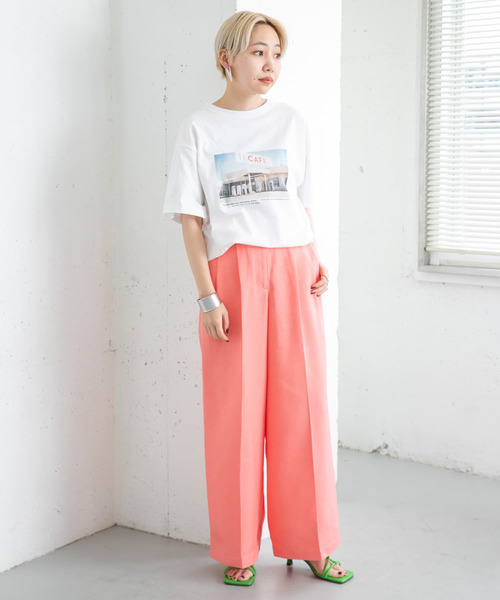 KBF(ケイビーエフ)の「フォトプリントTシャツ(Tシャツ/カットソー・レディース・ネイビー/ホワイト/オフホワイト・ONE)」の7枚目の写真