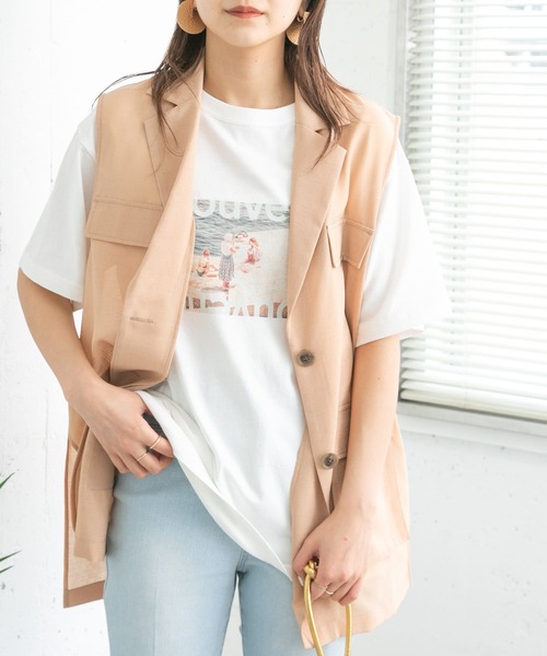 KBF(ケイビーエフ)の「フォトプリントTシャツ(Tシャツ/カットソー・レディース・ネイビー/ホワイト/オフホワイト・ONE)」の11枚目の写真