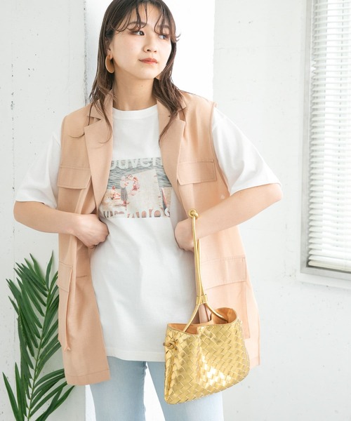 KBF(ケイビーエフ)の「フォトプリントTシャツ(Tシャツ/カットソー・レディース・ネイビー/ホワイト/オフホワイト・ONE)」の16枚目の写真