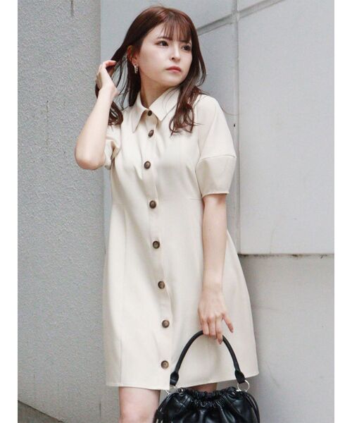 MURUA（ムルーア）の「ランタンスリーブミニワンピース（ワンピース・レディース・アイボリー/ブラウン・FREE）」の3枚目の写真