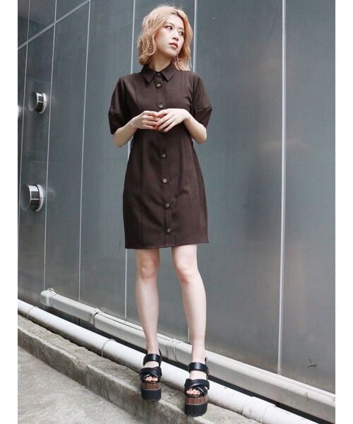 MURUA（ムルーア）の「ランタンスリーブミニワンピース（ワンピース・レディース・アイボリー/ブラウン・FREE）」の15枚目の写真