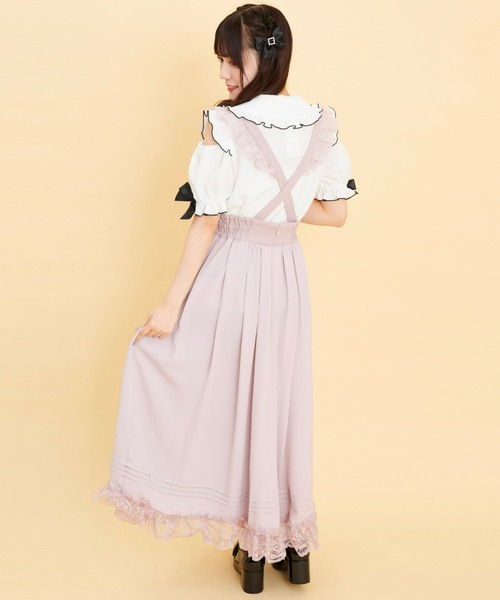 Secret Honey（シークレットハニー）の「レースアップコルセットロングスカート（スカート・レディース・ブラック/ピンク/グレー・MEDIUM）」の6枚目の写真