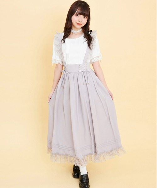 Secret Honey（シークレットハニー）の「レースアップコルセットロングスカート（スカート・レディース・ブラック/ピンク/グレー・MEDIUM）」の13枚目の写真