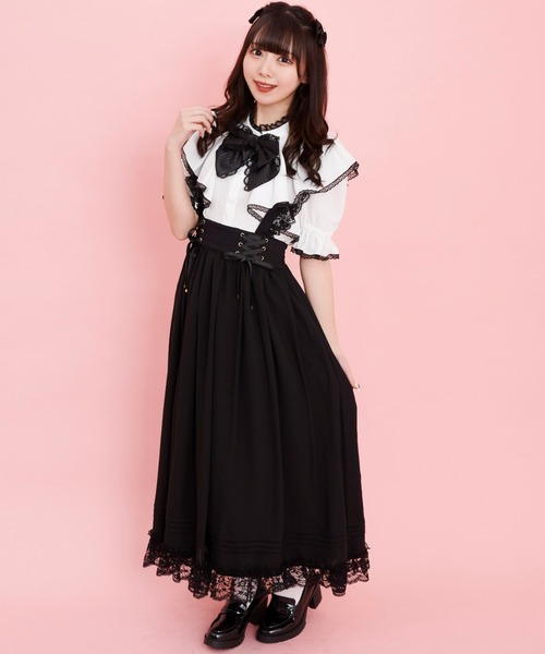 Secret Honey（シークレットハニー）の「レースアップコルセットロングスカート（スカート・レディース・ブラック/ピンク/グレー・MEDIUM）」の9枚目の写真