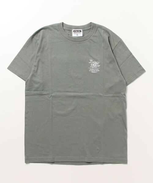 DOUBLE STEAL(ダブルスティール)の「タギング刺繍 Tシャツ(Tシャツ/カットソー・メンズ・ブラック/ライトブルー/モスグリーン/ホワイト・MEDIUM/LARGE/X-LARGE)」の1枚目の写真