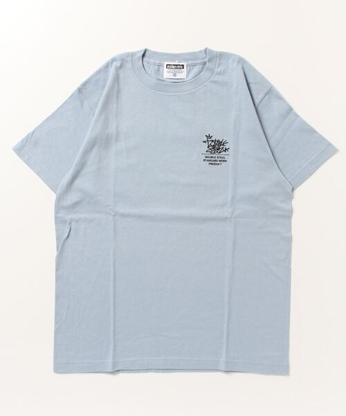 DOUBLE STEAL(ダブルスティール)の「タギング刺繍 Tシャツ(Tシャツ/カットソー・メンズ・ブラック/ライトブルー/モスグリーン/ホワイト・MEDIUM/LARGE/X-LARGE)」の4枚目の写真