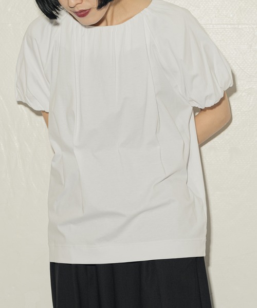 ottilie(オティーリエ)の「toricot toricot ギャザーフレンチプルオーバー ★(Tシャツ/カットソー・レディース・ブルー/ピンク/オフホワイト/チャコール/グリーン/ブラック・FREE)」の1枚目の写真