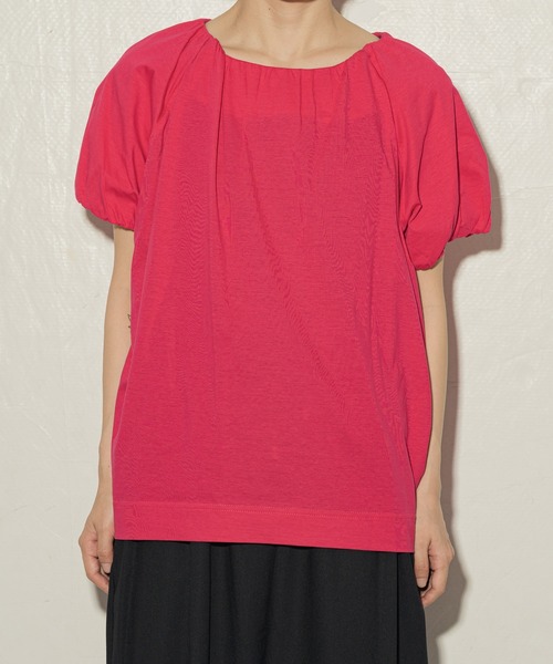 ottilie(オティーリエ)の「toricot toricot ギャザーフレンチプルオーバー ★(Tシャツ/カットソー・レディース・ブルー/ピンク/オフホワイト/チャコール/グリーン/ブラック・FREE)」の9枚目の写真