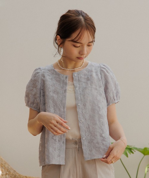 flower（フラワー）の「フラワーシャワーブラウス（シャツ/ブラウス・レディース・ブラウン/アイボリー/ブルー/ピンク・FREE）」の12枚目の写真