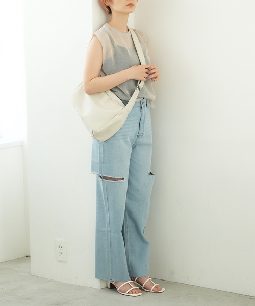 IROHANI（イロハニ）の「ダメージカットデニムパンツ（デニムパンツ・レディース・ライトブルー/グレー・FREE）」の13枚目の写真