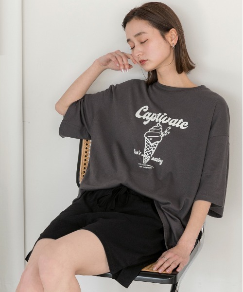 ad thie(アドティエ)の「ルームウエア セットアップ(SS)(ルームウェア/パジャマ・レディース・チャコールグレー×ブラック/オフホワイト/アイボリー系/ベージュ系/ピンク/杢グレー/ピンク系/チャコール/ブラック/ブラウン/チャコールグレー/アイボリー系2/グレー系2/ベージュ系2/ピンク系2/ブラック×ブラック/グレー系その他・FREE/LL)」の6枚目の写真