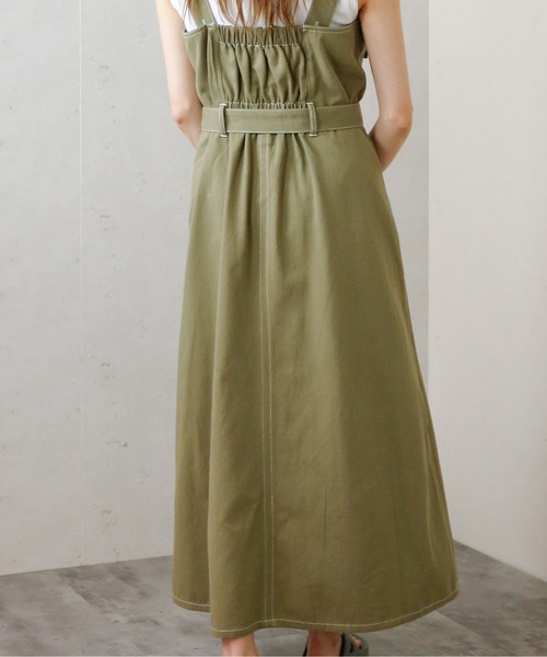 Per sist ence（パーシエンス）の「Per sist ence/パーシエンス　ウエストベルト付きジャンパースカート（ジャンパースカート・レディース・ダークグレー/インディゴブルー/カーキ・FREE）」の14枚目の写真
