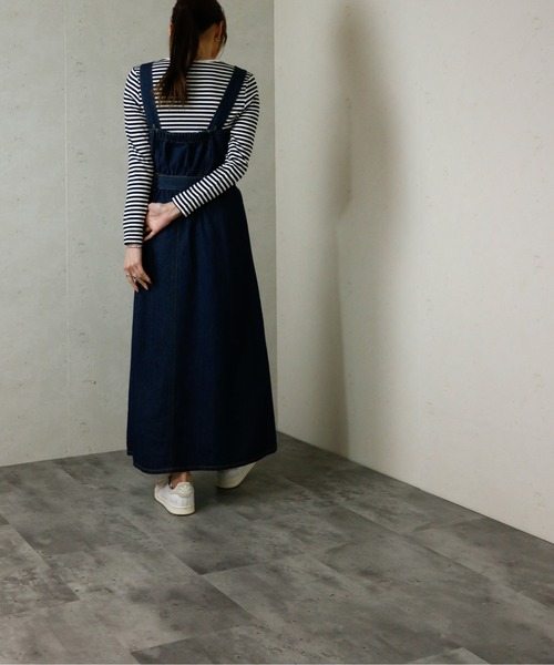 Per sist ence（パーシエンス）の「Per sist ence/パーシエンス　ウエストベルト付きジャンパースカート（ジャンパースカート・レディース・ダークグレー/インディゴブルー/カーキ・FREE）」の18枚目の写真