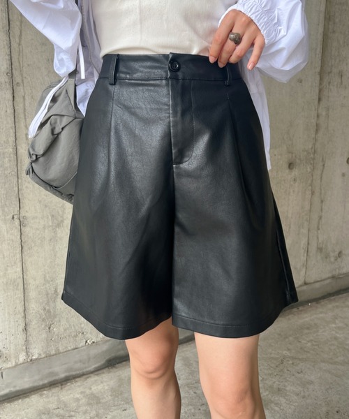 CLEA(クレア)の「PUタックハーフパンツ(その他パンツ・レディース・ブラック/ベージュ/オリーブ・M/L)」の12枚目の写真