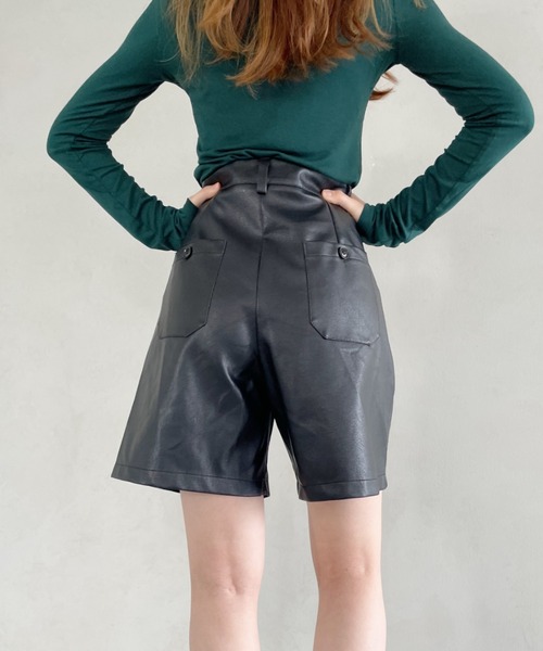 CLEA(クレア)の「PUタックハーフパンツ(その他パンツ・レディース・ブラック/ベージュ/オリーブ・M/L)」の18枚目の写真