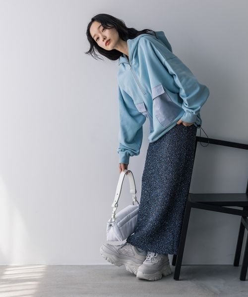 JEANASIS（ジーナシス）の「カラーネップナロースカート/980541（スカート・レディース・マルチ/ブルー系その他/ゴールド系その他・FREE）」の14枚目の写真